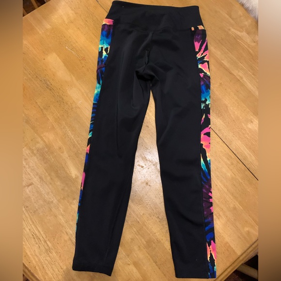 Victorias Secret PINK Active Black Multicolor Leggings PANTS Pockets size M - Picture 3 of 12